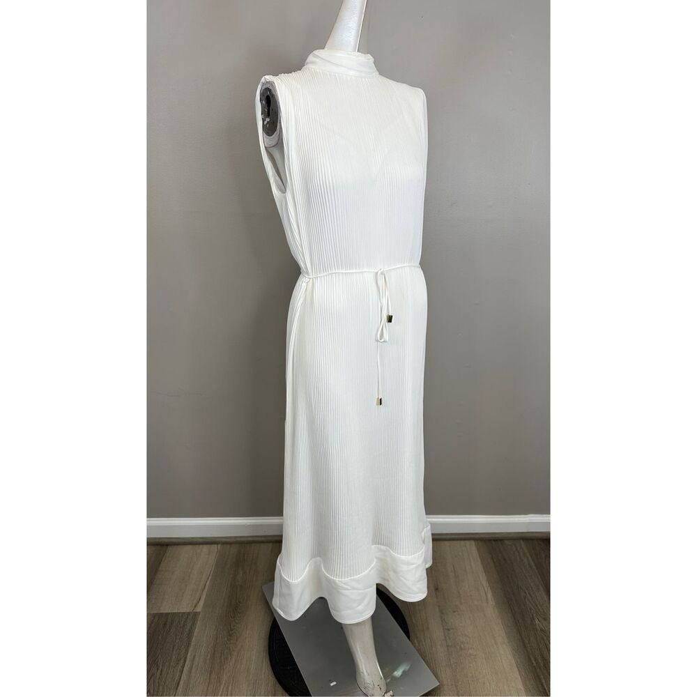 MILLY Melina Solid Pleated Dress Size 8 $425 - Picture 9 of 11